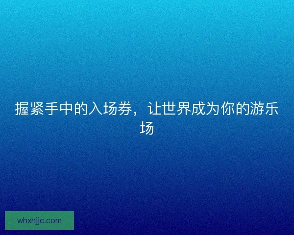 握紧手中的入场券，让世界成为你的游乐场