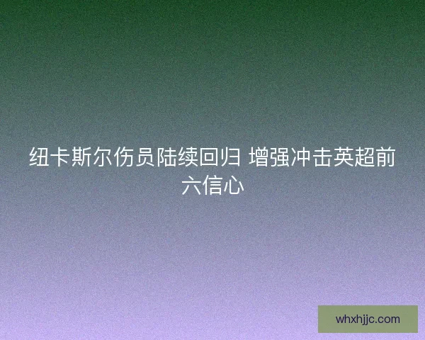 纽卡斯尔伤员陆续回归 增强冲击英超前六信心