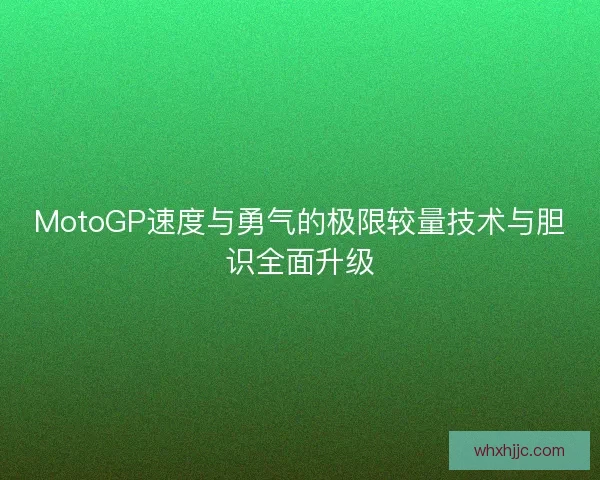 MotoGP速度与勇气的极限较量技术与胆识全面升级
